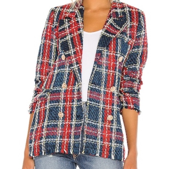 Blank NYC Double Breasted Prep School Plaid Blazer - Picture 2 of 15